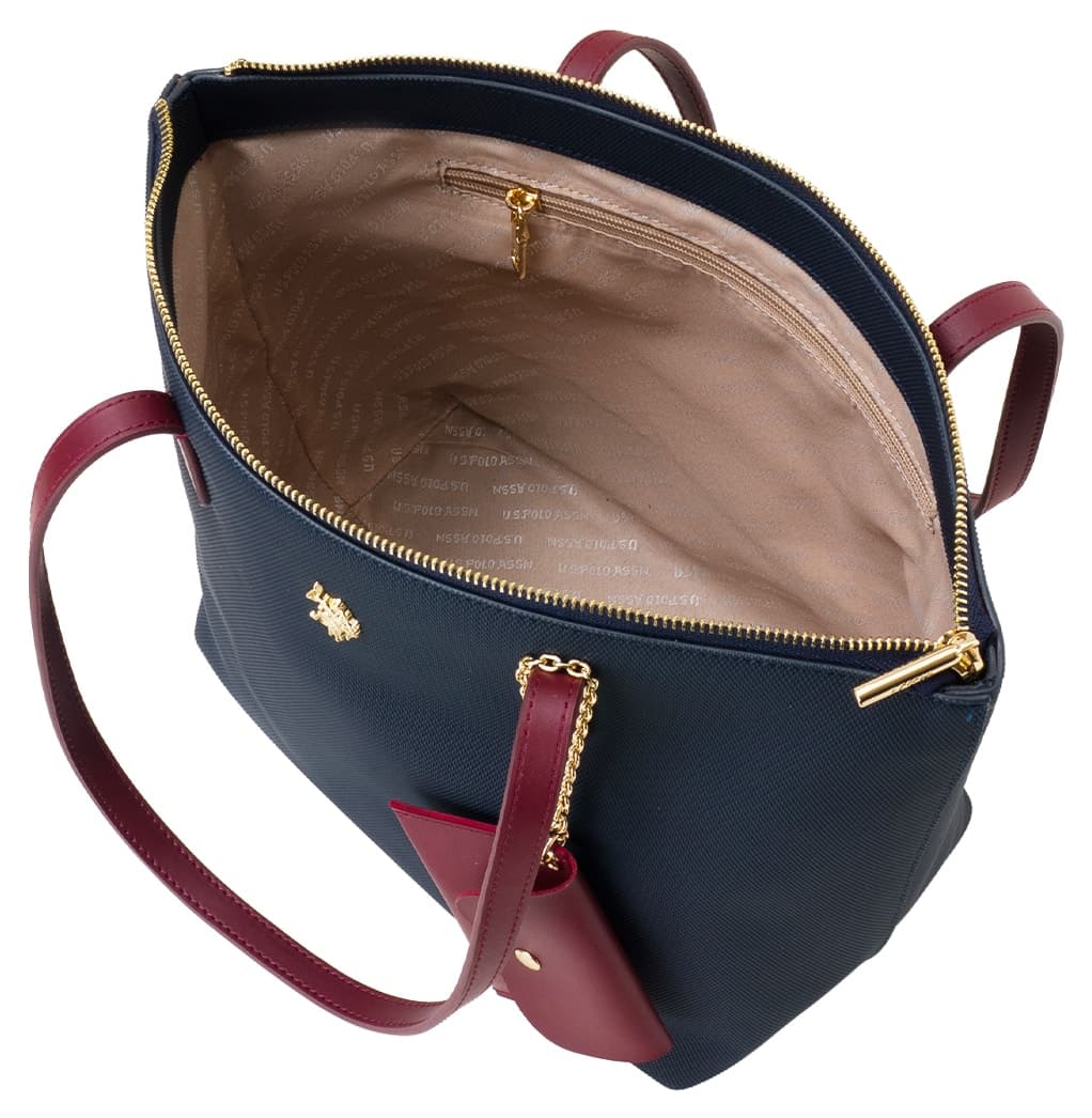 کیف دوشی زنانه U.S. Polo Assn. سرمهای و زرشکی مدل Us26303 کیف دوشی زنانه U.S. Polo Assn. سرمهای و زرشکی مدل Us26303