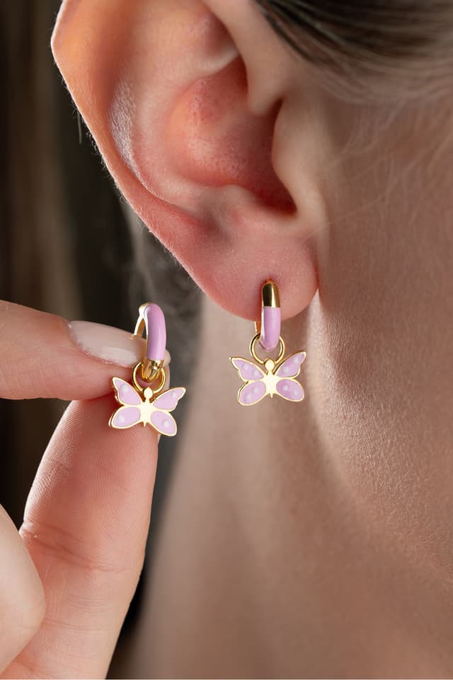 گوشواره کودکانه Silvano Jewelry پروانهای نقره 925 عیار میناکاریشده گوشواره کودکانه Silvano Jewelry پروانهای نقره 925 عیار میناکاریشده