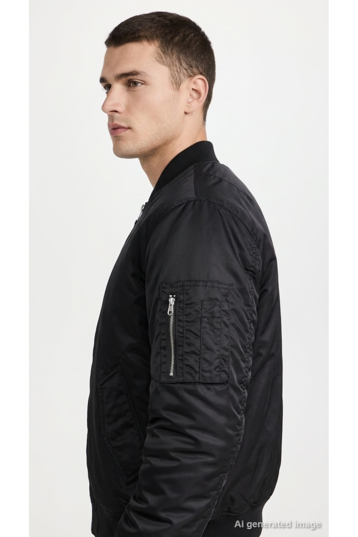 ژاکت مردانه Jack & Jones مشکی CotraceBomber یقه ریب زیپ دار مدل 12301762 ژاکت مردانه Jack & Jones مشکی CotraceBomber یقه ریب زیپ دار مدل 12301762