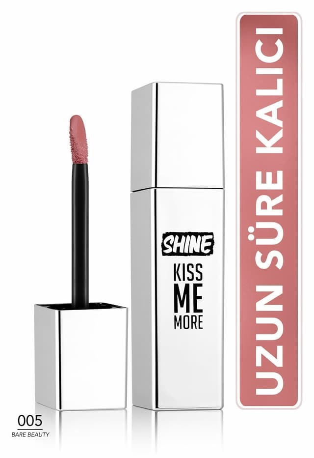 رژ لب مایع Flormar ماندگار براق گلی خاکی روشن مدل Shine Kiss Me More 005 Bare Beauty رژ لب مایع Flormar ماندگار براق گلی خاکی روشن مدل Shine Kiss Me More 005 Bare Beauty