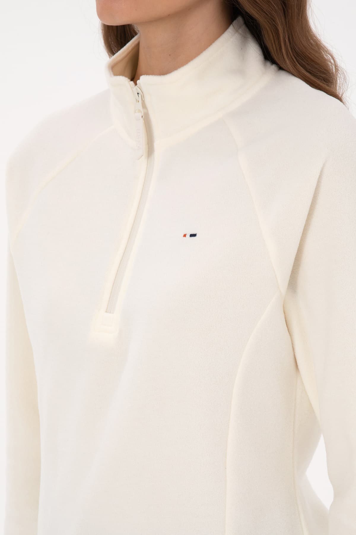 سوئیشرت پولار زنانه U.S. Polo Assn. کرم با زیپ یقه ایستاده مدل 50316714-VR256 سوئیشرت پولار زنانه U.S. Polo Assn. کرم با زیپ یقه ایستاده مدل 50316714-VR256