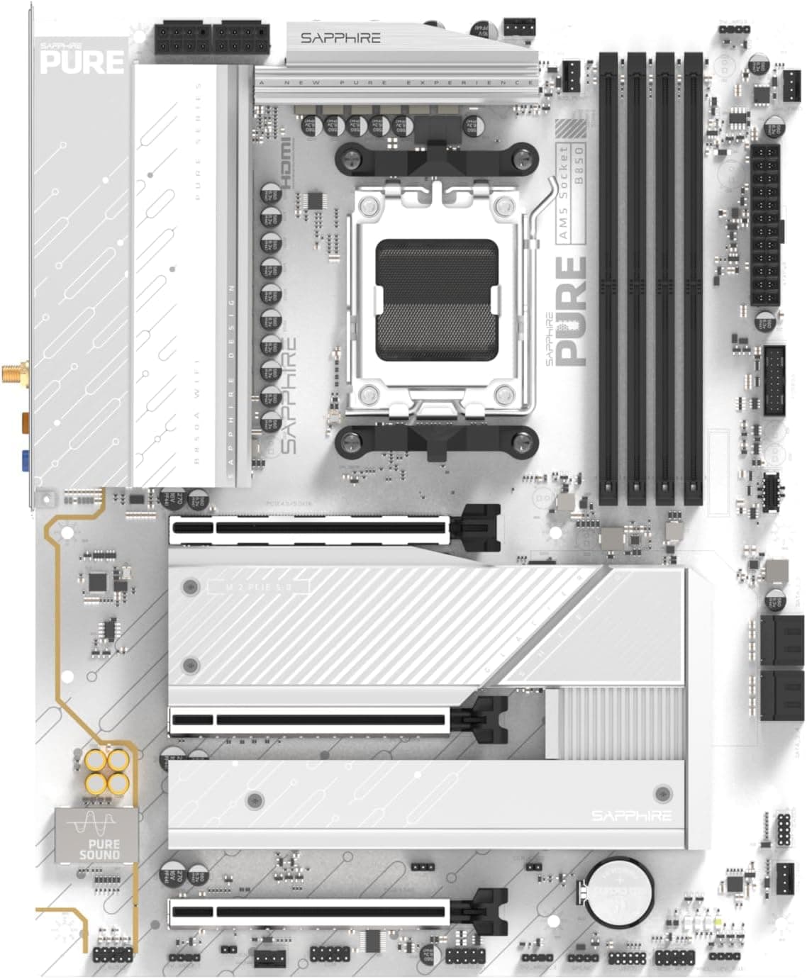 مادربرد Sapphire AMD AM5 ATX مدل Pure B850A WIFI7 52123-11-40G مادربرد Sapphire AMD AM5 ATX مدل Pure B850A WIFI7 52123-11-40G