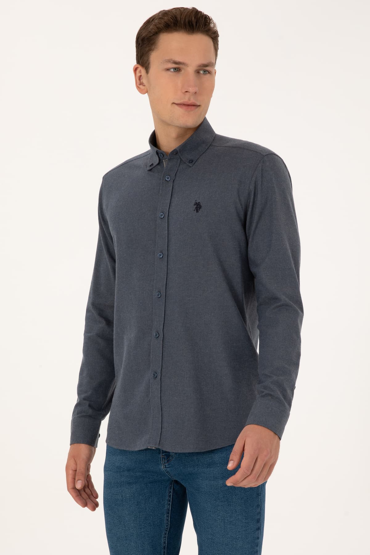 پیراهن مردانه U.S. Polo Assn. آستینبلند سرمهای روشن مدل 50308554-VR059 پیراهن مردانه U.S. Polo Assn. آستینبلند سرمهای روشن مدل 50308554-VR059