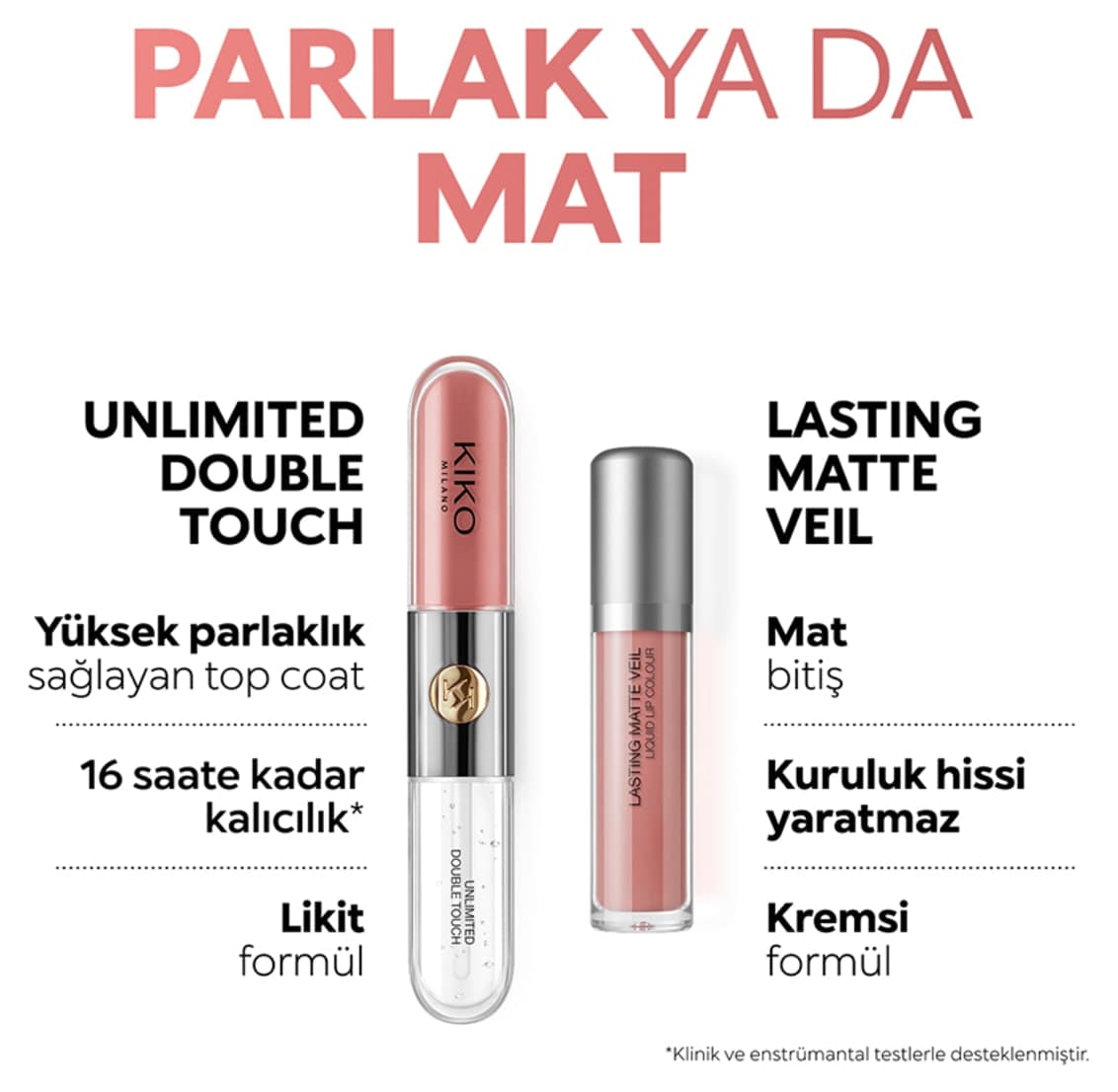 لیپ استیک مایع KIKO Unlimited Double Touch رز طبیعی 103 مات/براق لیپ استیک مایع KIKO Unlimited Double Touch رز طبیعی 103 مات/براق