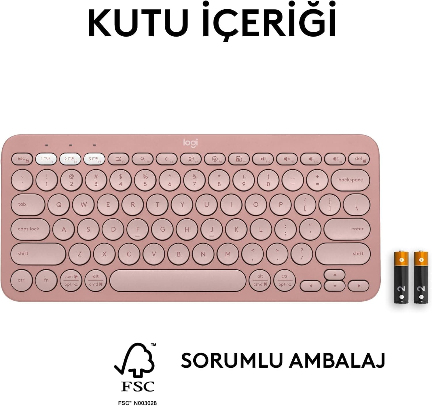 کیبورد بیسیم Logitech مدل Pebble Keys 2 K380s چنددستگاهه بلوتوثی صورتی کیبورد بیسیم Logitech مدل Pebble Keys 2 K380s چنددستگاهه بلوتوثی صورتی