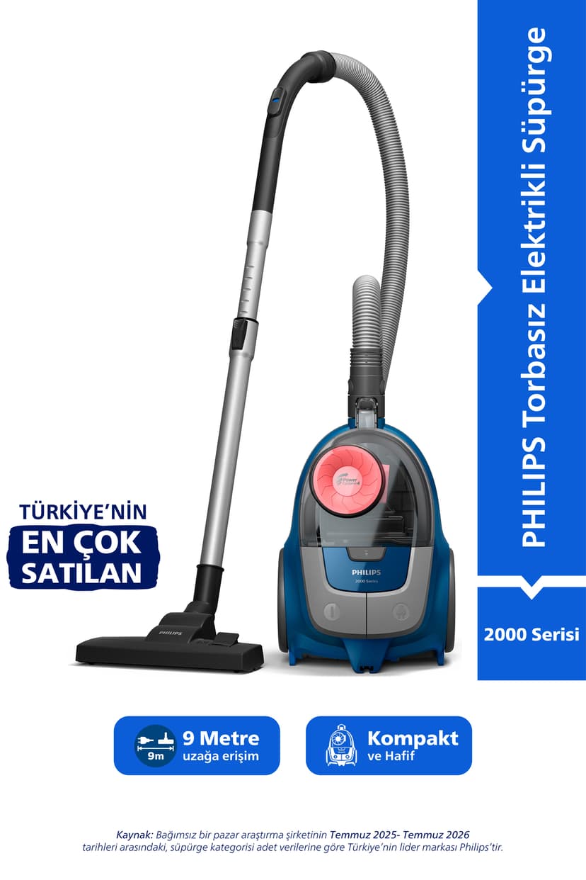 جاروبرقی بدون کیسه Philips سری 2000 با توان 750W فناوری PowerCyclone 4 مدل XB2123/09 جاروبرقی بدون کیسه Philips سری 2000 با توان 750W فناوری PowerCyclone 4 مدل XB2123/09