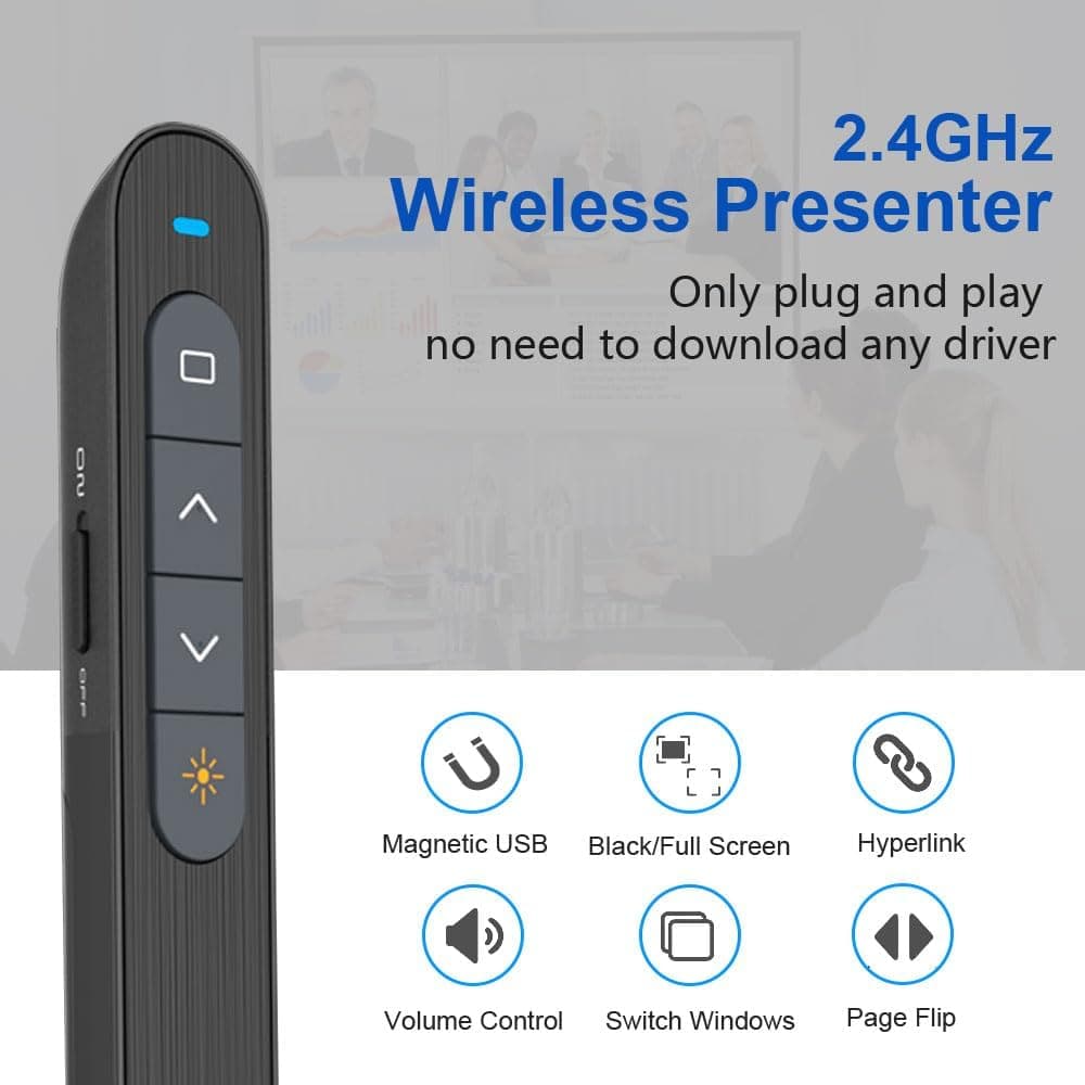 ریموت ارائه بیسیم Kinizuxi دوکاره USB Type C برای PowerPoint با اشارهگر و تعویض اسلاید ریموت ارائه بیسیم Kinizuxi دوکاره USB Type C برای PowerPoint با اشارهگر و تعویض اسلاید
