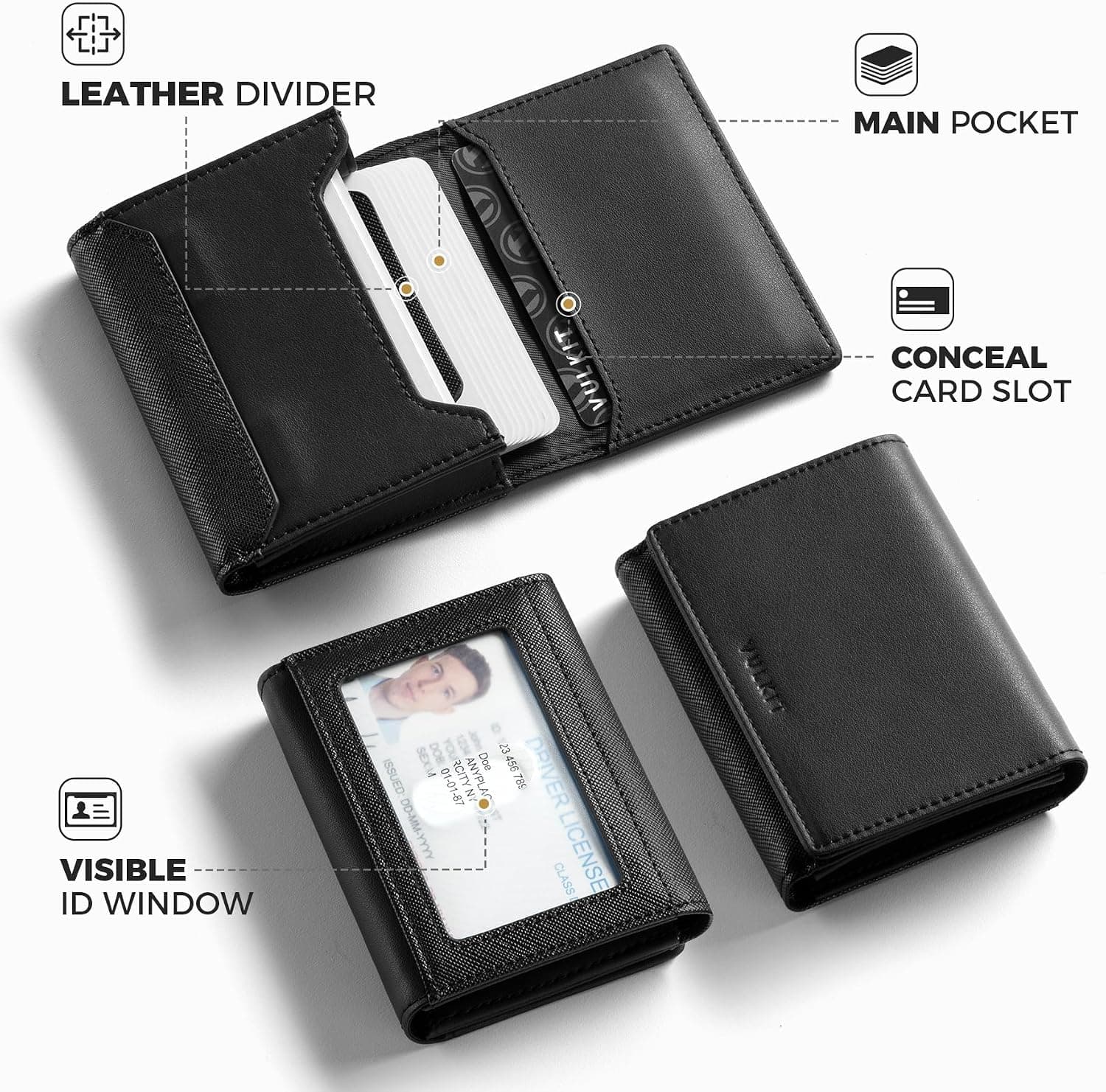 جاکارتی VULKIT چرمی ضد RFID با پنجره کارت شناسایی، بستهشدن مغناطیسی و گنجایش تا 40 کارت ویزیت جاکارتی VULKIT چرمی ضد RFID با پنجره کارت شناسایی، بستهشدن مغناطیسی و گنجایش تا 40 کارت ویزیت
