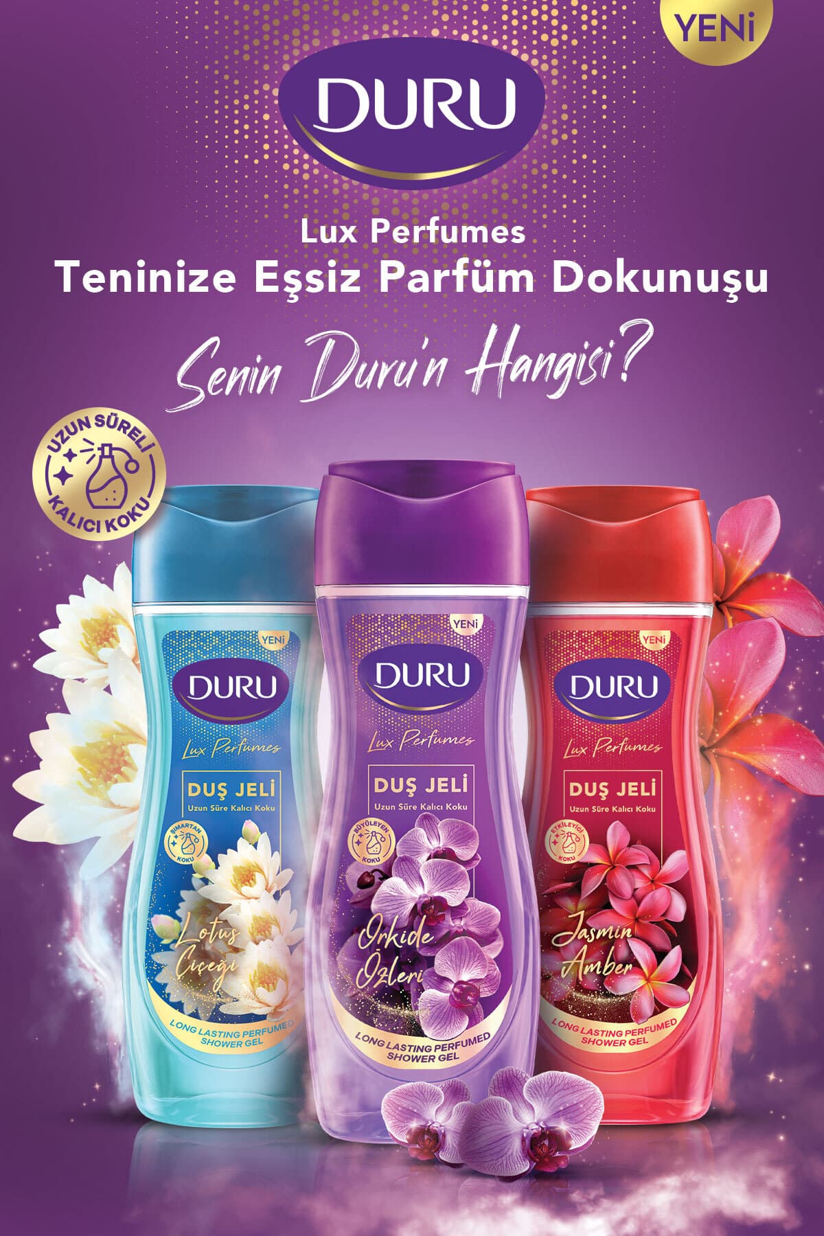 ژل دوش زنانه Duru Lux Perfumes Jasmin Amber وگان 3×450ml ژل دوش زنانه Duru Lux Perfumes Jasmin Amber وگان 3×450ml