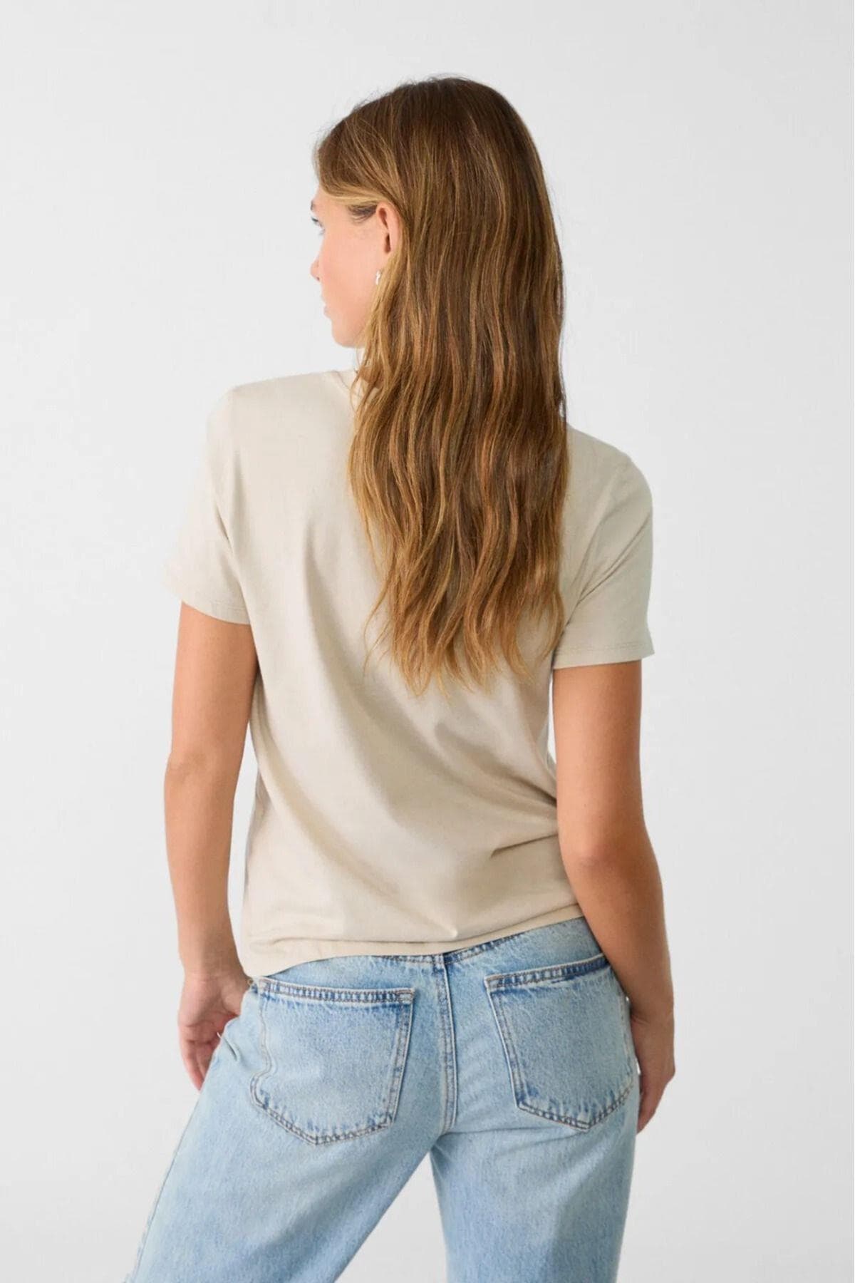 تیشرت زنانه Tight Lady پنبه ارگانیک ساده بژ یقه گرد تیشرت زنانه Tight Lady پنبه ارگانیک ساده بژ یقه گرد