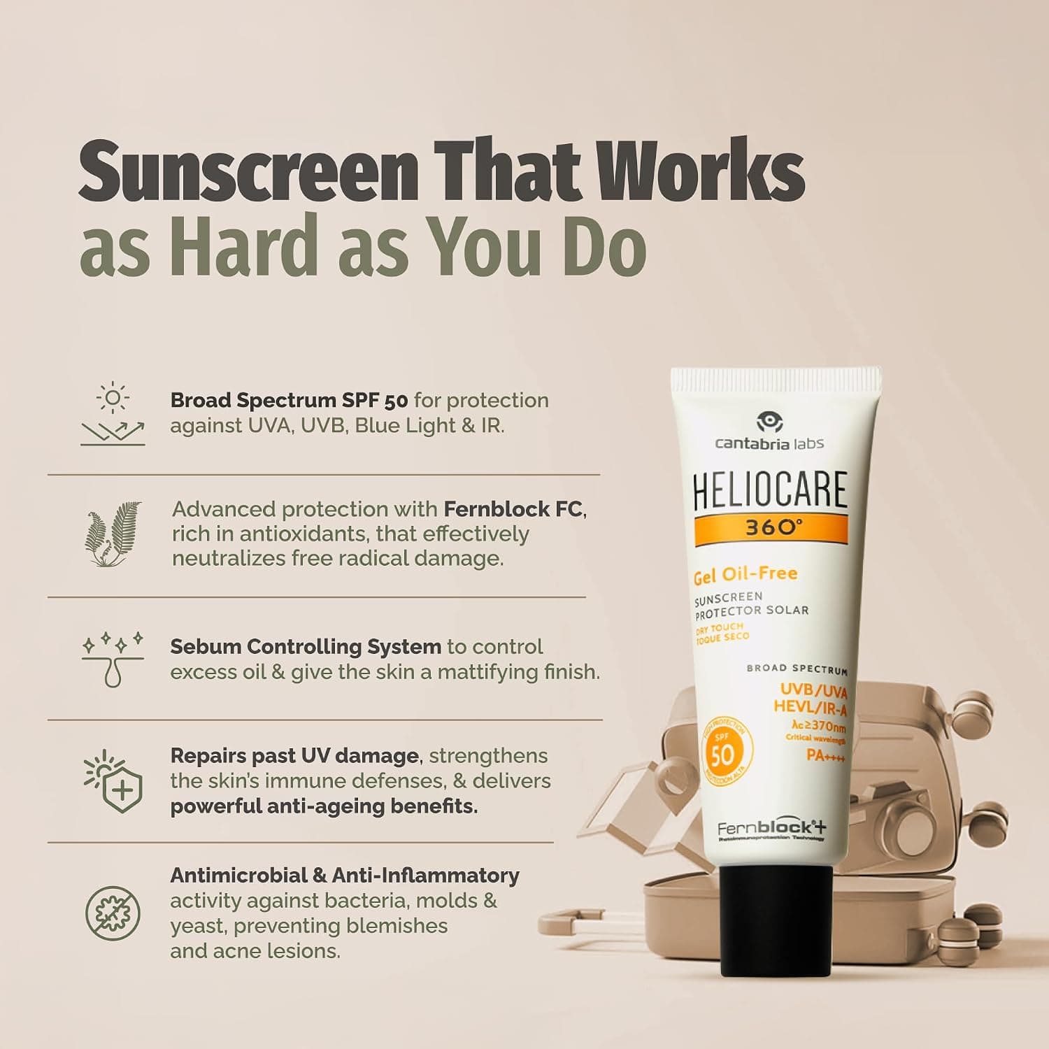 ژل ضدآفتاب Heliocare بدون روغن مدل 360 SPF 50 ژل ضدآفتاب Heliocare بدون روغن مدل 360 SPF 50