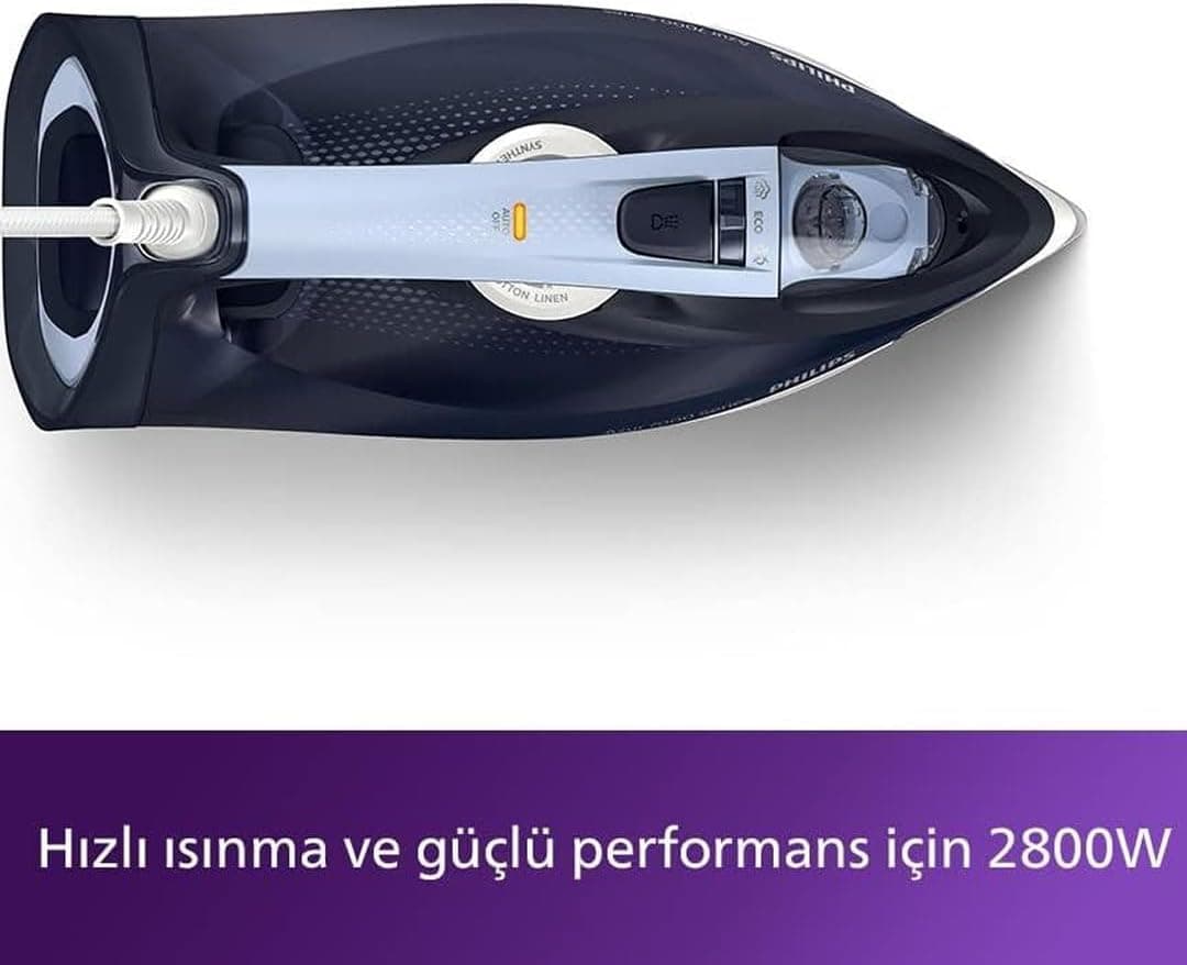 اتو بخار PHILIPS سری 7000 با کفی SteamGlide Plus، توان 2800W، بخار لحظهای 250 g، بخار مداوم 50 g/dk، خاموشی خودکار، رسوبزدایی سریع مدل DST7030/20 اتو بخار PHILIPS سری 7000 با کفی SteamGlide Plus، توان 2800W، بخار لحظهای 250 g، بخار مداوم 50 g/dk، خاموشی خودکار، رسوبزدایی سریع مدل DST7030/20
