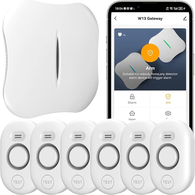آشکارساز نشتی آب WiFi METAK اعلان اپلیکیشن ۱ گیتوی + ۶ سنسور مدل WD61 آشکارساز نشتی آب WiFi METAK اعلان اپلیکیشن ۱ گیتوی + ۶ سنسور مدل WD61