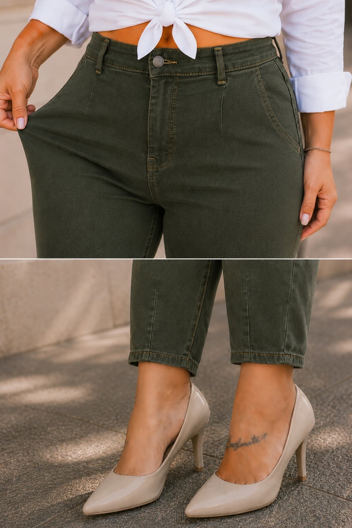 شلوار جین زنانه CEDY DENIM کمر بلند پاچه تنگ مدل C600 خاکی شلوار جین زنانه CEDY DENIM کمر بلند پاچه تنگ مدل C600 خاکی