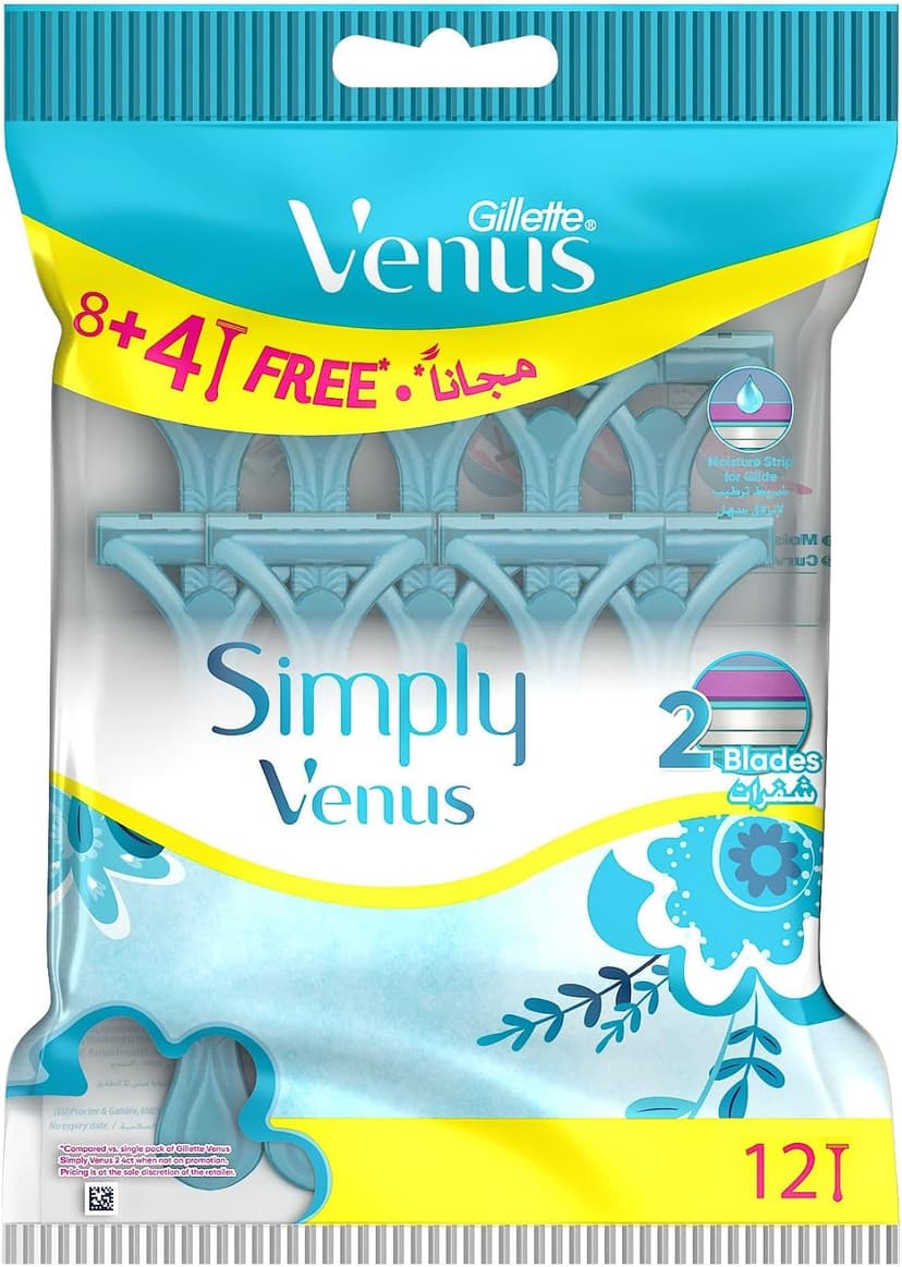ریشتراش یکبارمصرف زنانه Gillette مدل Simply Venus 2 بسته 12 عددی ریشتراش یکبارمصرف زنانه Gillette مدل Simply Venus 2 بسته 12 عددی