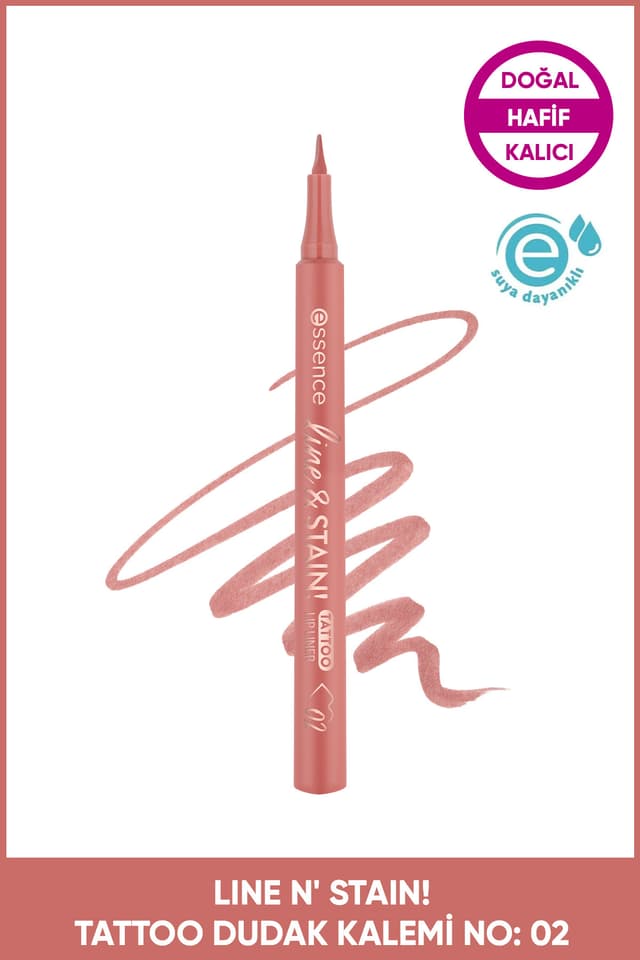 مداد لب Essence Line N' STAIN Tattoo قهوهای مدل 02 مداد لب Essence Line N' STAIN Tattoo قهوهای مدل 02