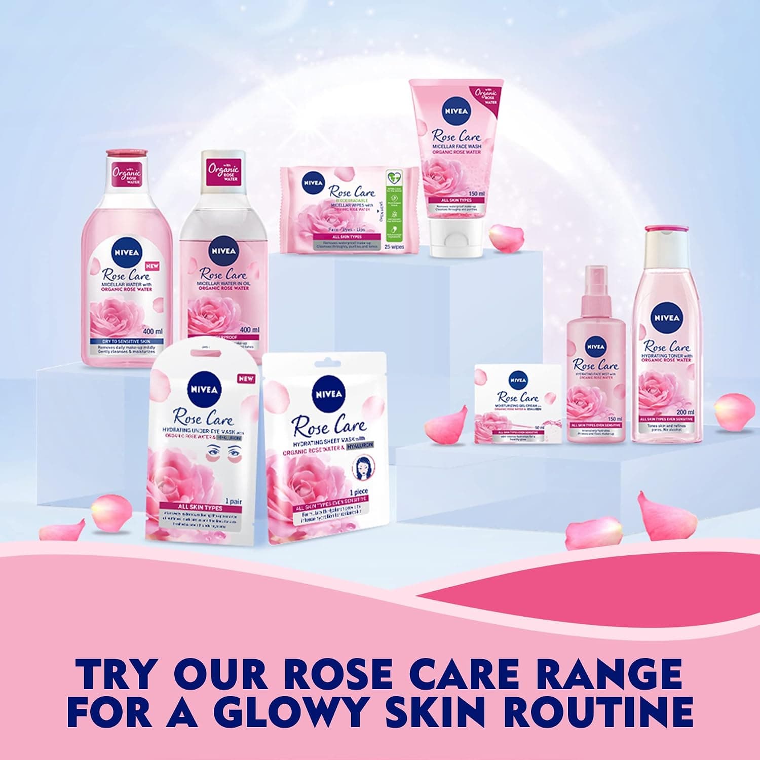 محلول میسلار پاککننده آرایش صورت پوست خشک و حساس NIVEA تکفاز با آب گل رز ارگانیک 400ml محلول میسلار پاککننده آرایش صورت پوست خشک و حساس NIVEA تکفاز با آب گل رز ارگانیک 400ml