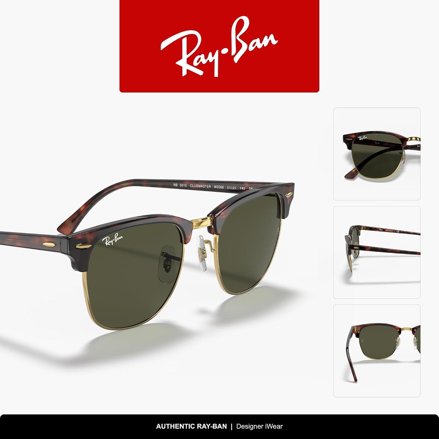 عینک آفتابی مردانه و زنانه Ray-Ban کلاسیک مربعی مدل RB3016 Clubmaster عینک آفتابی مردانه و زنانه Ray-Ban کلاسیک مربعی مدل RB3016 Clubmaster