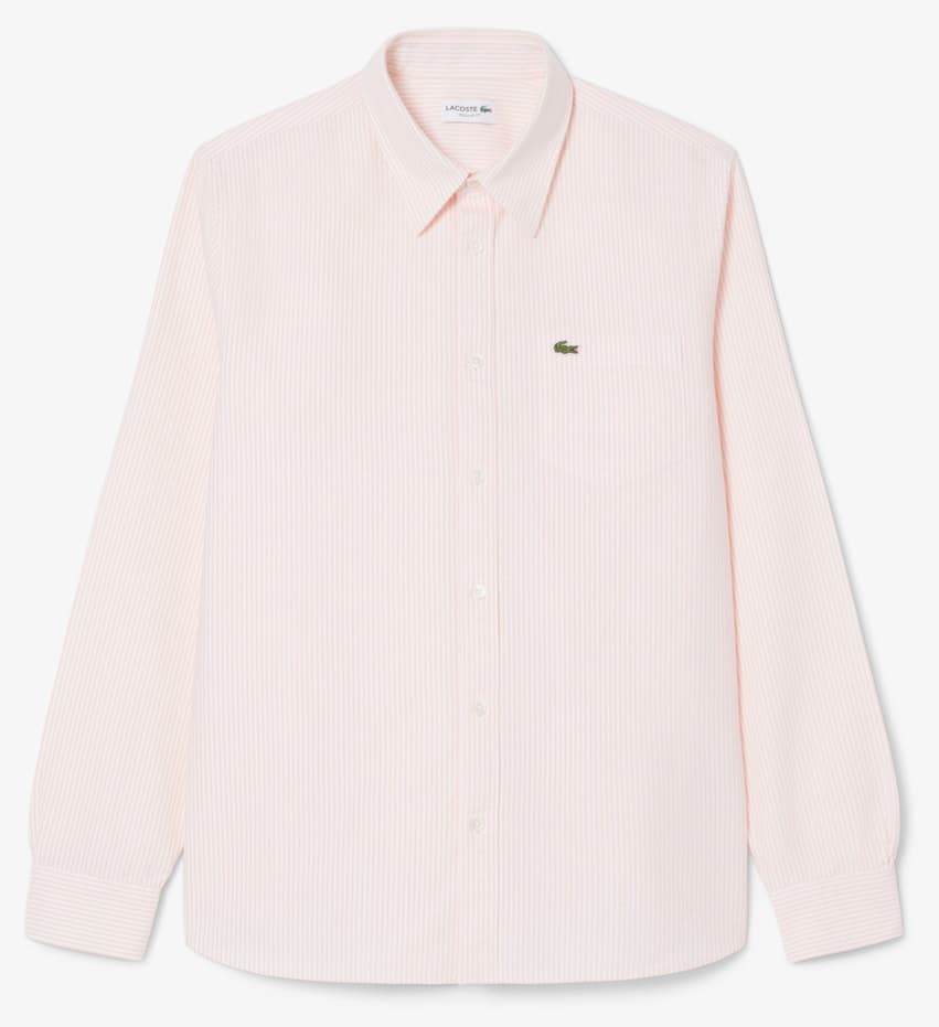 پیراهن مردانه Lacoste فیت معمولی راهراه صورتی پیراهن مردانه Lacoste فیت معمولی راهراه صورتی