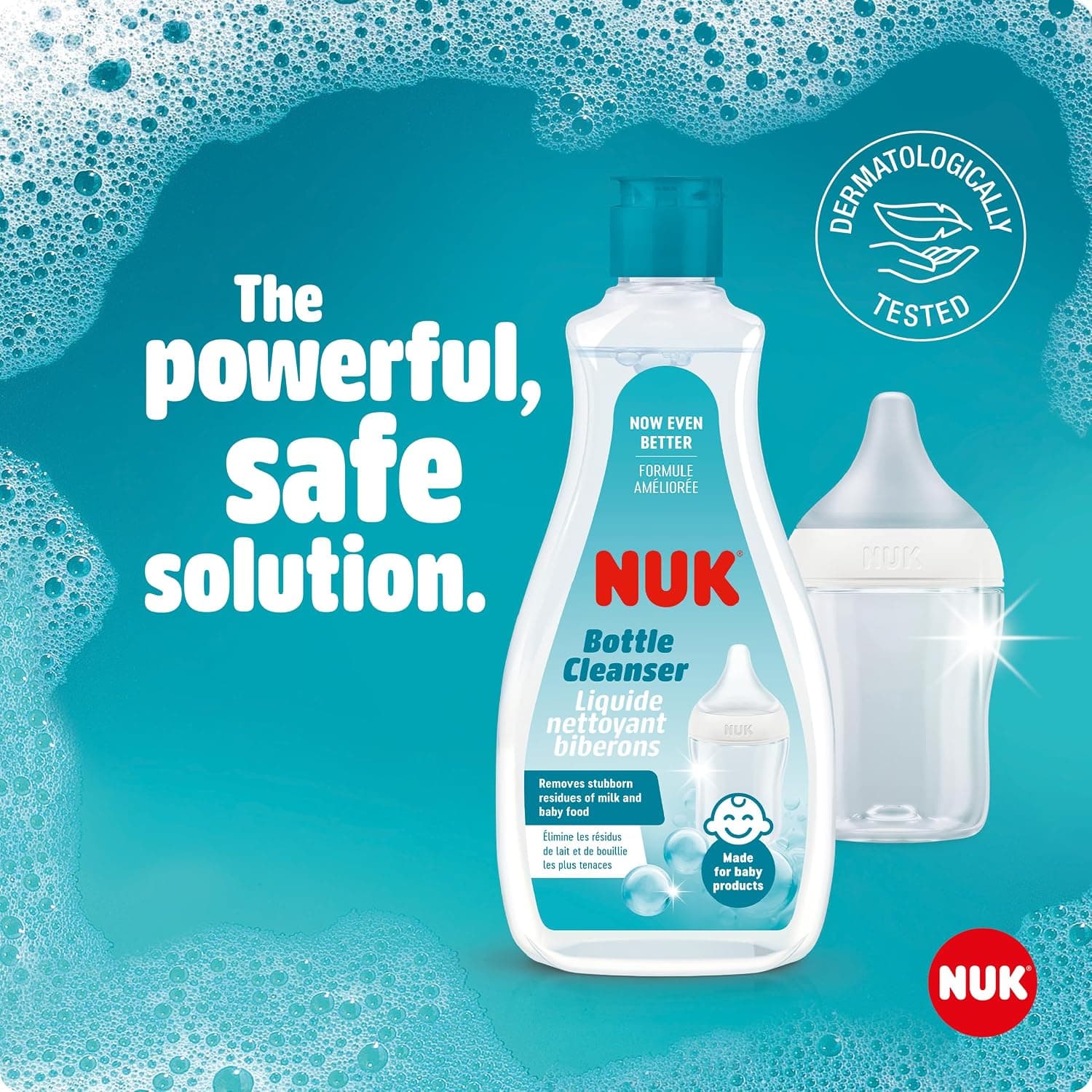 مایع شستشوی بطری کودک NUK بدون عطر pH خنثی 2 x 500 ML مایع شستشوی بطری کودک NUK بدون عطر pH خنثی 2 x 500 ML