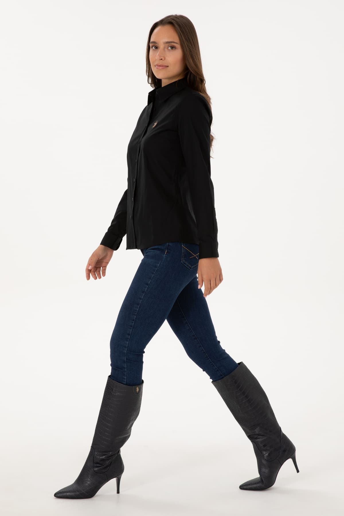 پیراهن زنانه U.S. Polo Assn. مشکی آستین بلند بیسیک مدل 50308038-VR046 پیراهن زنانه U.S. Polo Assn. مشکی آستین بلند بیسیک مدل 50308038-VR046