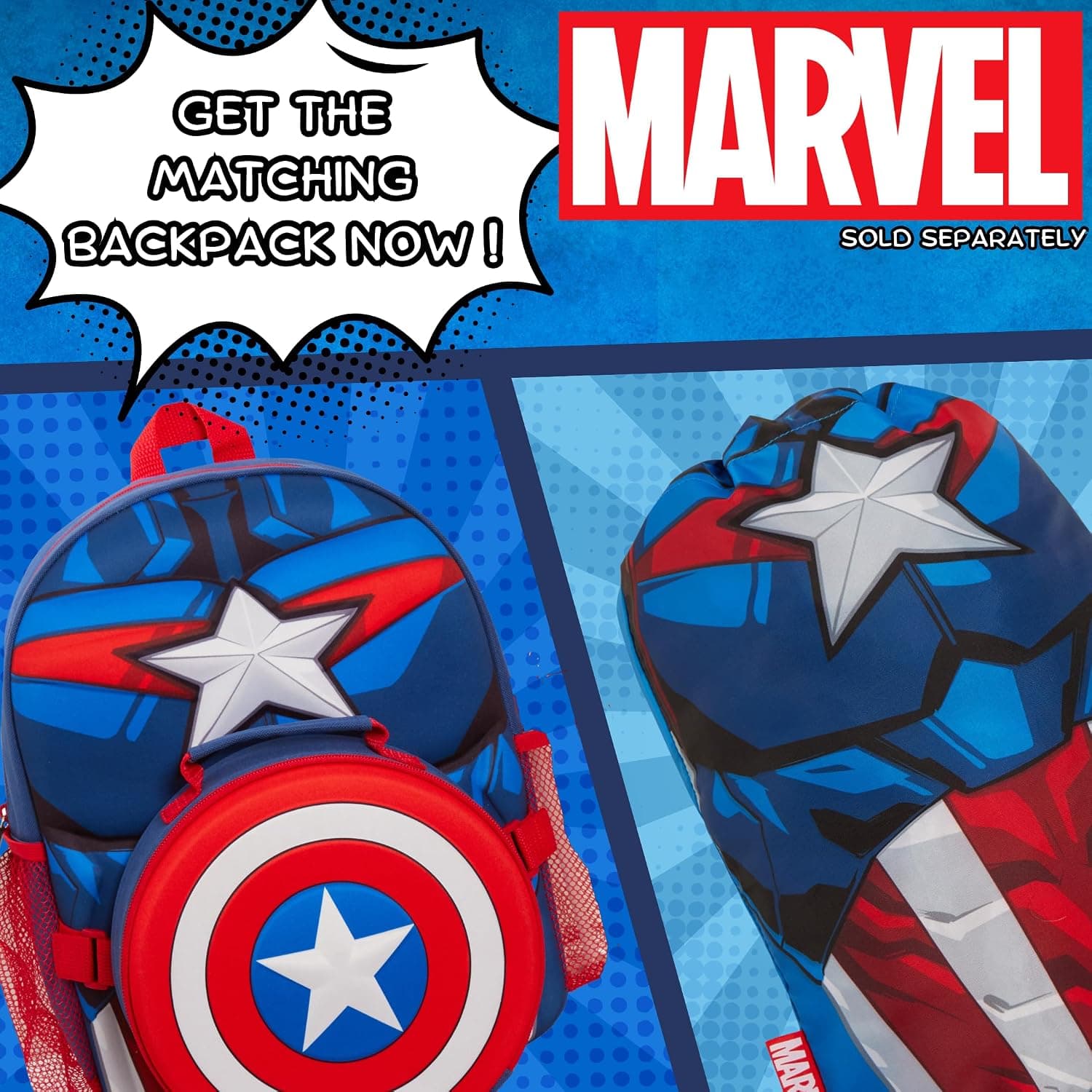 کولهپشتی ورزشی پسرانه Marvel با بند کشی Captain America مدل Avengers کولهپشتی ورزشی پسرانه Marvel با بند کشی Captain America مدل Avengers