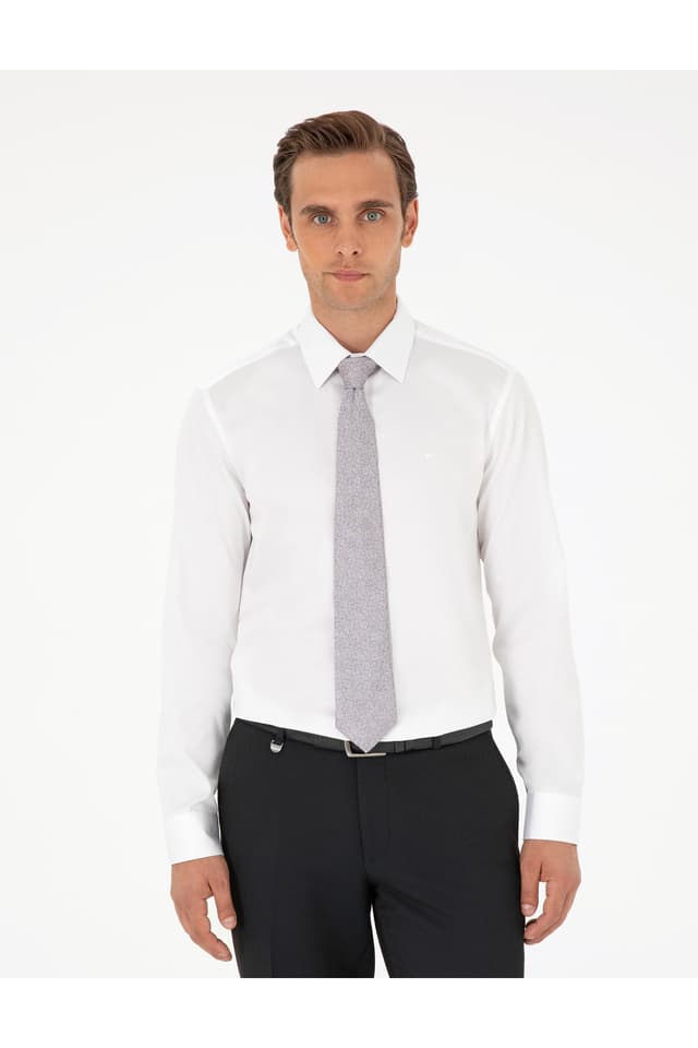 پیراهن مردانه Pierre Cardin سفید نخی ساتن اسلیم فیت آستین بلند مدل 50292520-VR013 پیراهن مردانه Pierre Cardin سفید نخی ساتن اسلیم فیت آستین بلند مدل 50292520-VR013