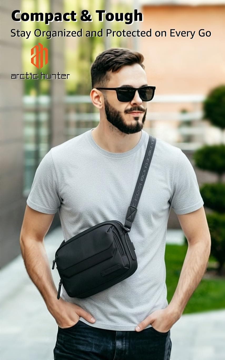کیف کراسبادی مردانه ARCTIC HUNTER AH کوچک 2.8L مقاوم در برابر آب مناسب iPad تا 8 اینچ مشکی کیف کراسبادی مردانه ARCTIC HUNTER AH کوچک 2.8L مقاوم در برابر آب مناسب iPad تا 8 اینچ مشکی