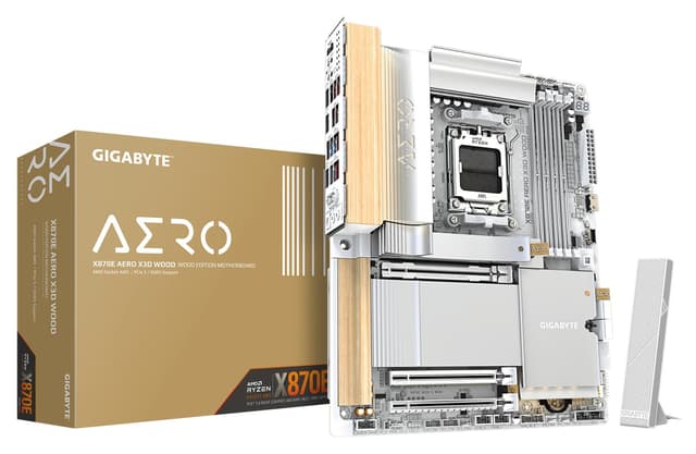 مادربرد Gigabyte ATX گیمینگ AM5 DDR5 9000MHz مدل X870E AERO X3D WOOD مادربرد Gigabyte ATX گیمینگ AM5 DDR5 9000MHz مدل X870E AERO X3D WOOD