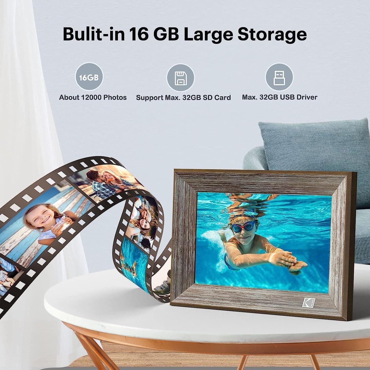 قاب عکس دیجیتال KODAK 10.1 اینچ WLAN لمسی 32 گیگابایتی مدل 1013 W قاب عکس دیجیتال KODAK 10.1 اینچ WLAN لمسی 32 گیگابایتی مدل 1013 W