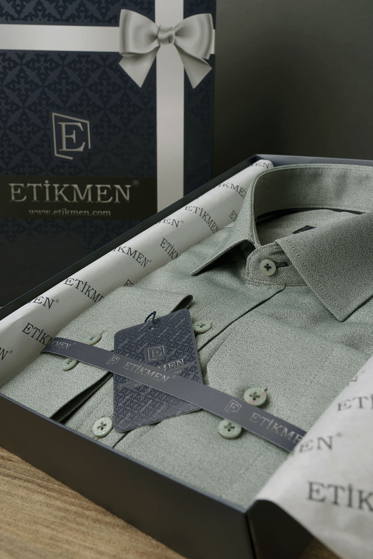 پیراهن مردانه Etikmen سبزآبی فیت اسلیم پیراهن مردانه Etikmen سبزآبی فیت اسلیم