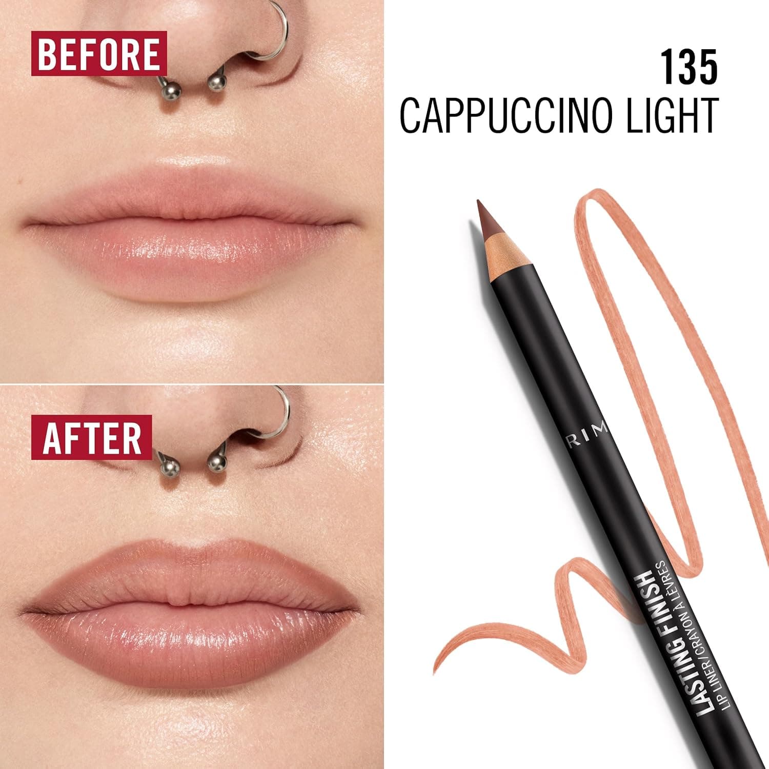 خط لب Rimmel با ماندگاری بالا، رنگ Cappuccino Light، 1.2g خط لب Rimmel با ماندگاری بالا، رنگ Cappuccino Light، 1.2g