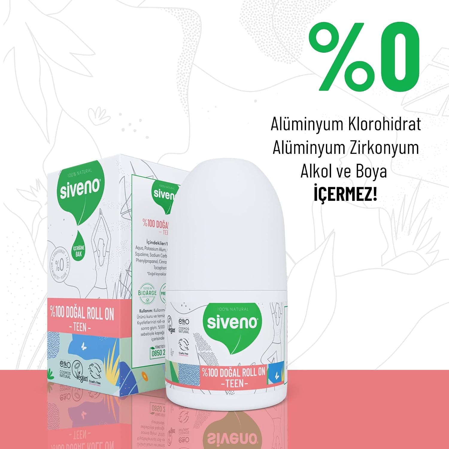 دئودورانت رولآن دخترانه نوجوان Siveno 100٪ طبیعی گیاهی ضد بوی تعریق بدون لکه وگان 50 ml دئودورانت رولآن دخترانه نوجوان Siveno 100٪ طبیعی گیاهی ضد بوی تعریق بدون لکه وگان 50 ml