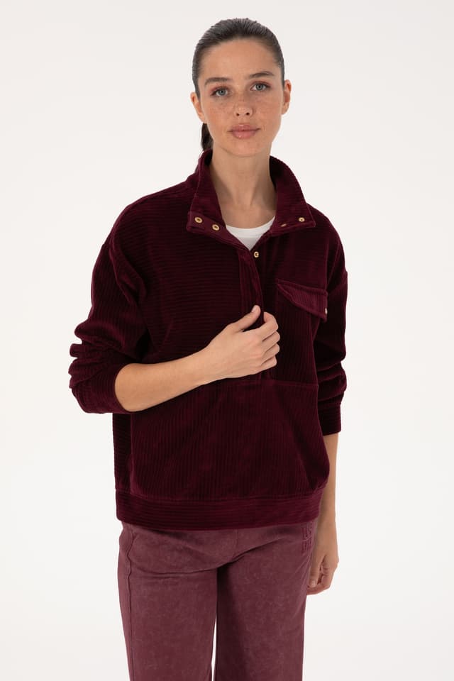 سوئیشرت زنانه U.S. Polo Assn. زرشکی مدل 50309459-VR177 سوئیشرت زنانه U.S. Polo Assn. زرشکی مدل 50309459-VR177