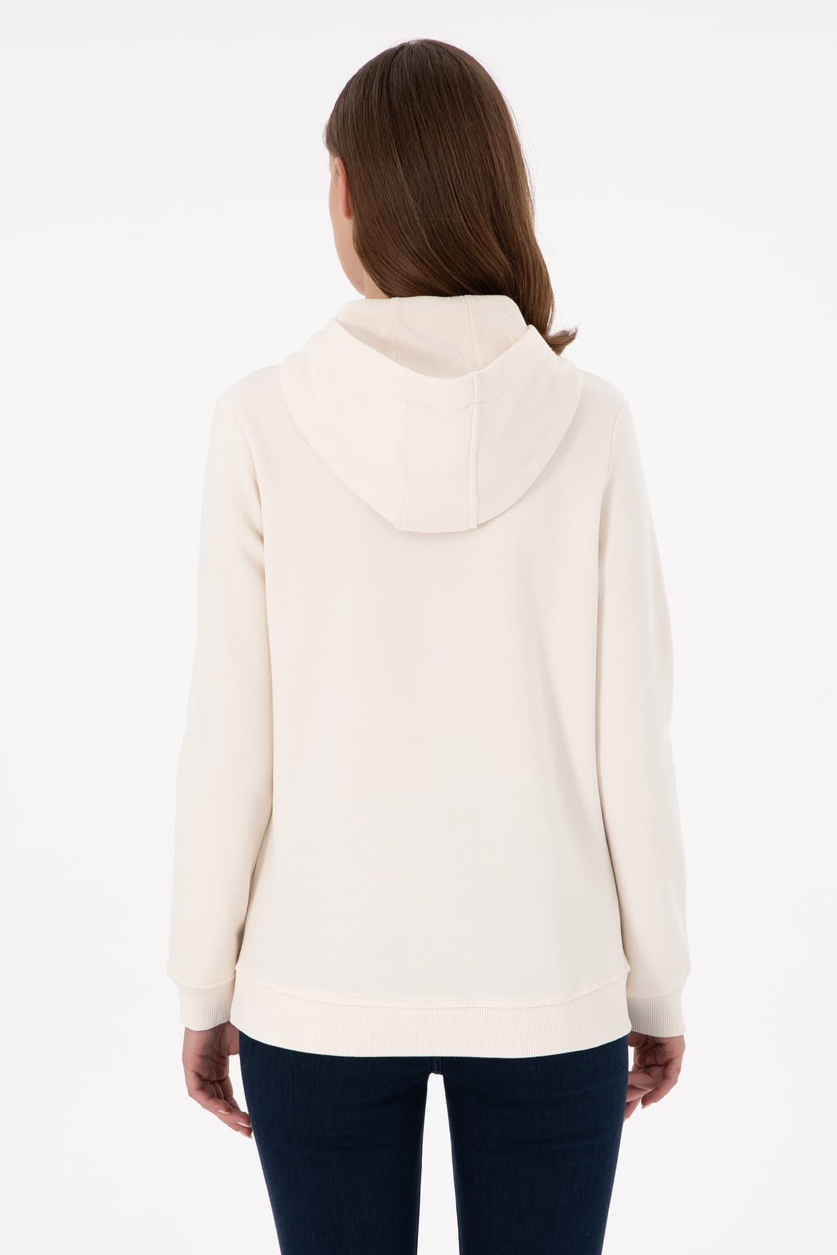 سوئیشرت زنانه U.S. Polo Assn. کلاهدار کرم ساده مدل 50289536-VR071 سوئیشرت زنانه U.S. Polo Assn. کلاهدار کرم ساده مدل 50289536-VR071