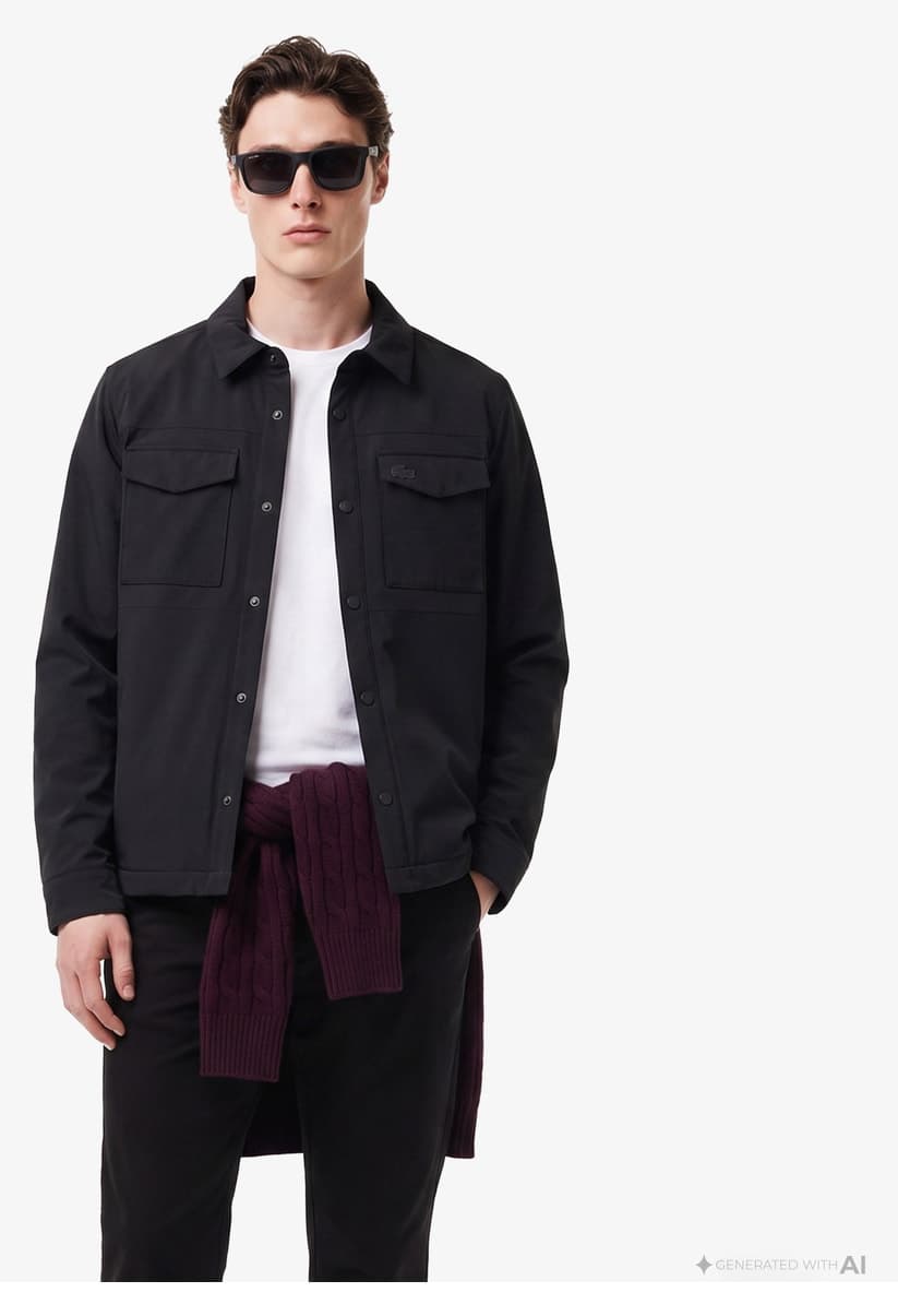پیراهن روهمی مردانه Lacoste فیت معمولی مشکی پیراهن روهمی مردانه Lacoste فیت معمولی مشکی