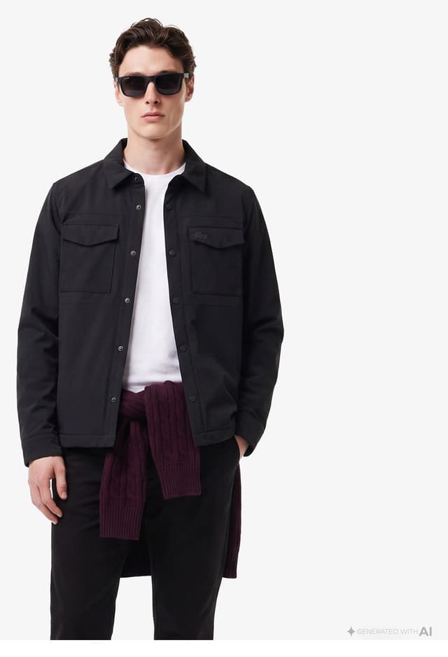 پیراهن روهمی مردانه Lacoste فیت معمولی مشکی پیراهن روهمی مردانه Lacoste فیت معمولی مشکی