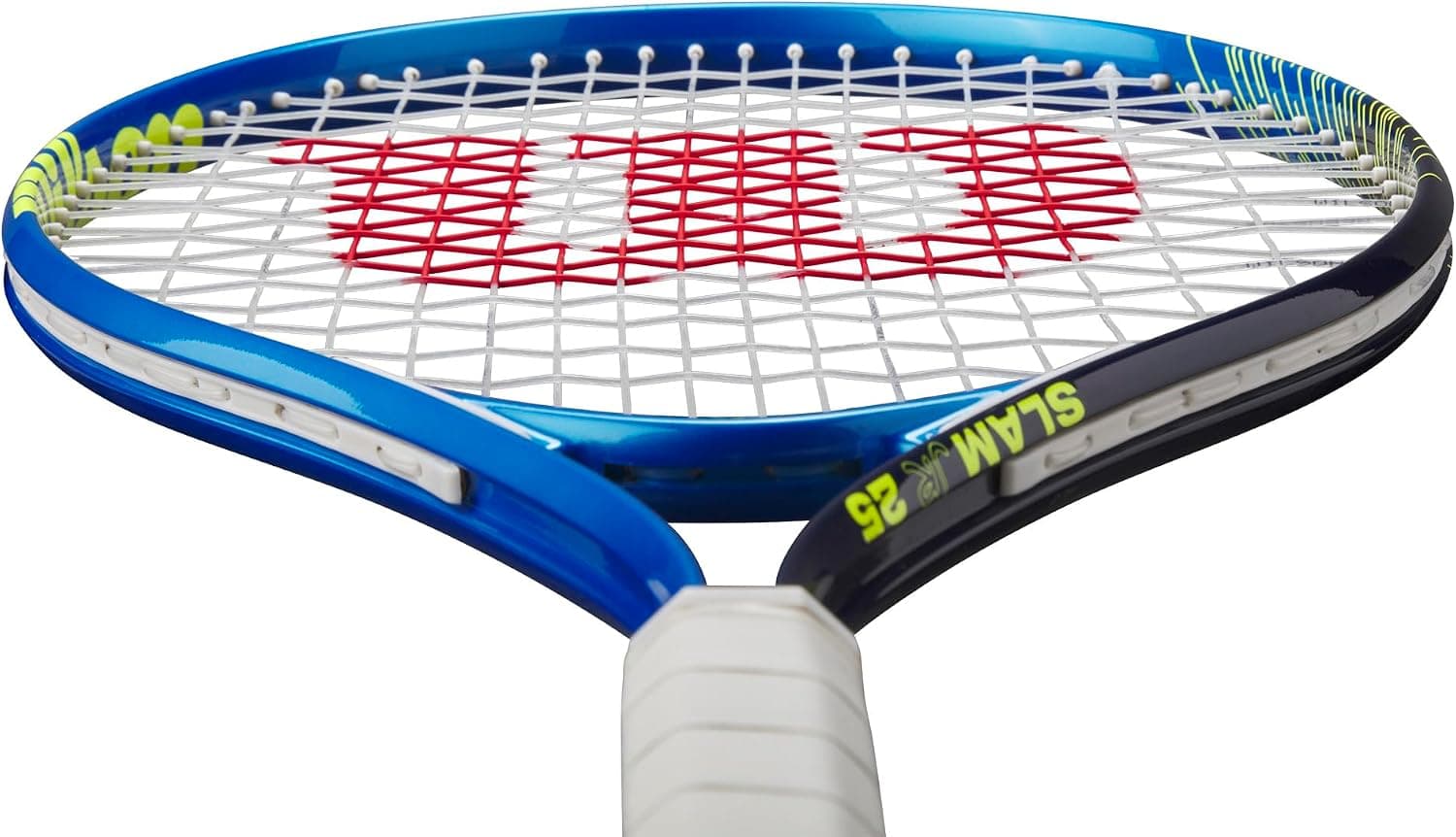 راکت تنیس پسرانه نوجوان Wilson آبی و سبز زهکشیشده 225g مدل Slam Junior 25 L راکت تنیس پسرانه نوجوان Wilson آبی و سبز زهکشیشده 225g مدل Slam Junior 25 L