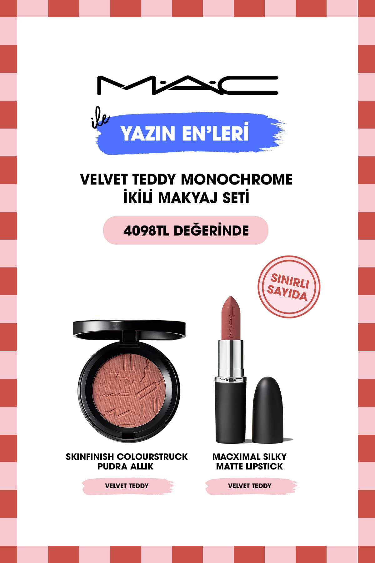 ست آرایش دوتایی Mac مدل Velvet Teddy Monochrome ست آرایش دوتایی Mac مدل Velvet Teddy Monochrome