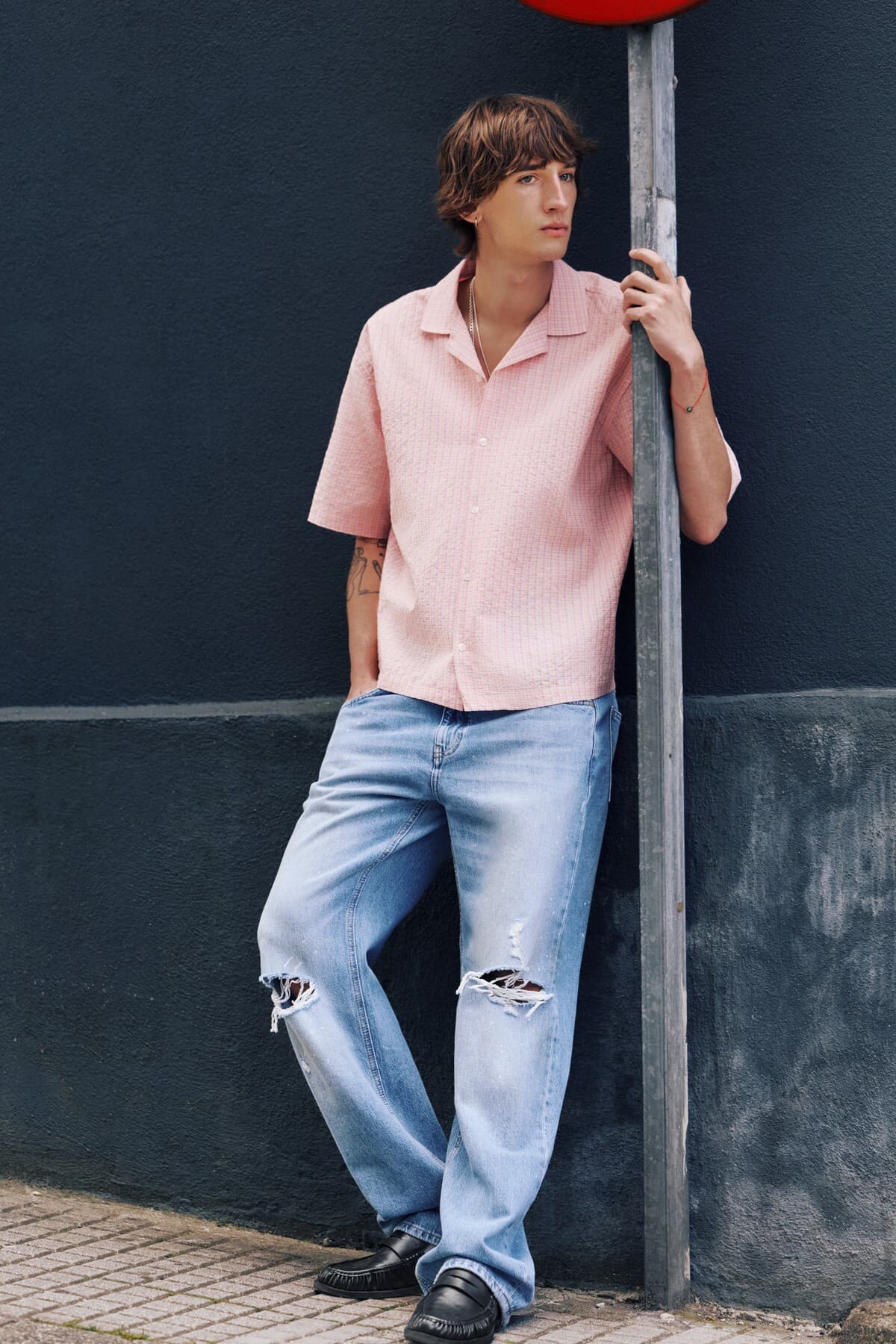 کفش مکاسن مردانه Pull & Bear با چیندار کفش مکاسن مردانه Pull & Bear با چیندار