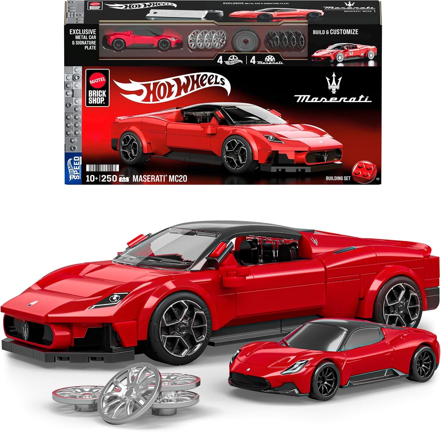 ست ساختنی Mattel Brick Shop Hot Wheels Speed Maserati مدل JFR90 ست ساختنی Mattel Brick Shop Hot Wheels Speed Maserati مدل JFR90