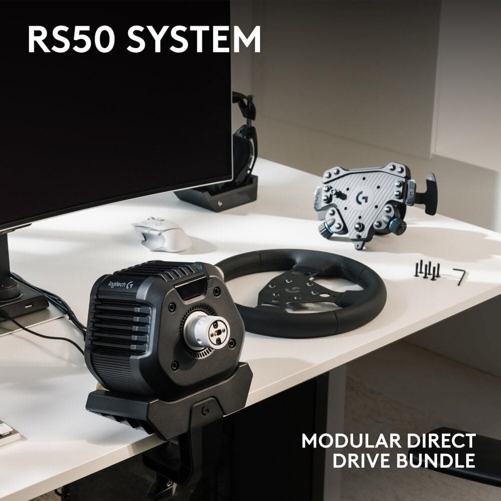 ست فرمان شبیهساز رانندگی سهتکه Logitech G RS50 با پایه Direct Drive 8 Nm، هاب 13 دکمهای و فرمان گرد 11-inch مناسب PS5، PS4 و PC ست فرمان شبیهساز رانندگی سهتکه Logitech G RS50 با پایه Direct Drive 8 Nm، هاب 13 دکمهای و فرمان گرد 11-inch مناسب PS5، PS4 و PC