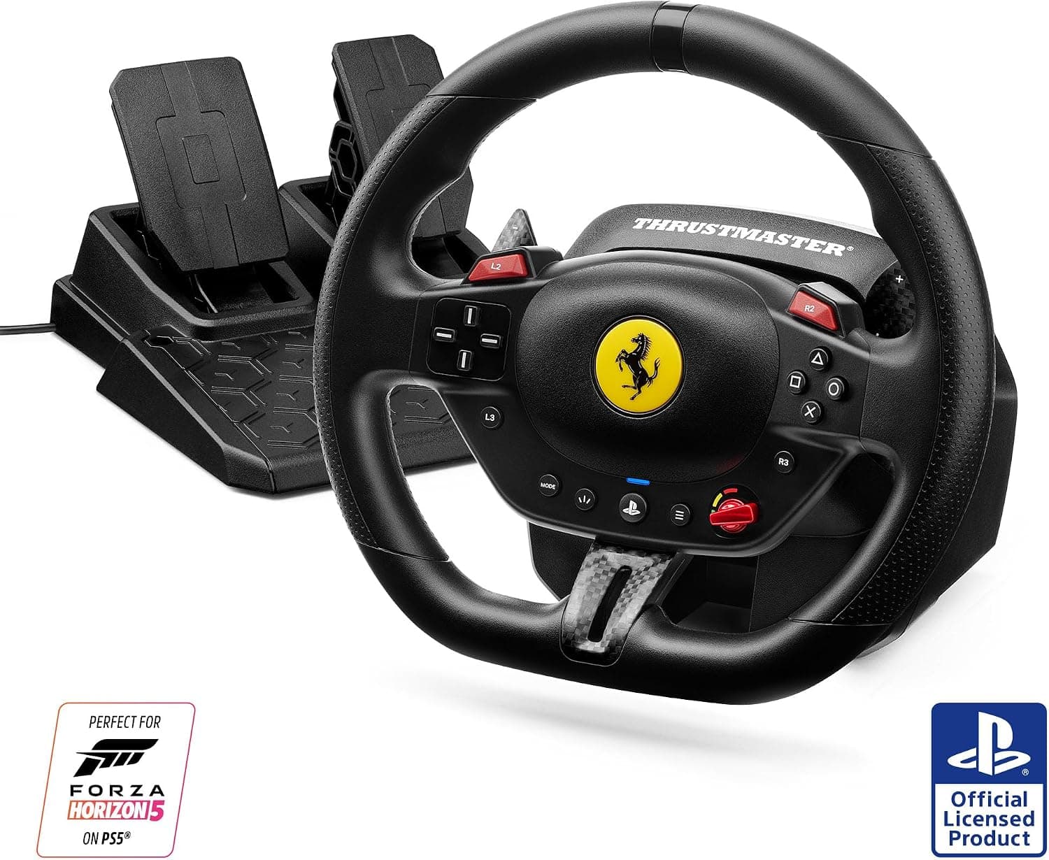 فرمان مسابقهای سازگار با PS5، PS4 و PC Thrustmaster مدل T98 Ferrari 296 GTB با پدال مغناطیسی فرمان مسابقهای سازگار با PS5، PS4 و PC Thrustmaster مدل T98 Ferrari 296 GTB با پدال مغناطیسی