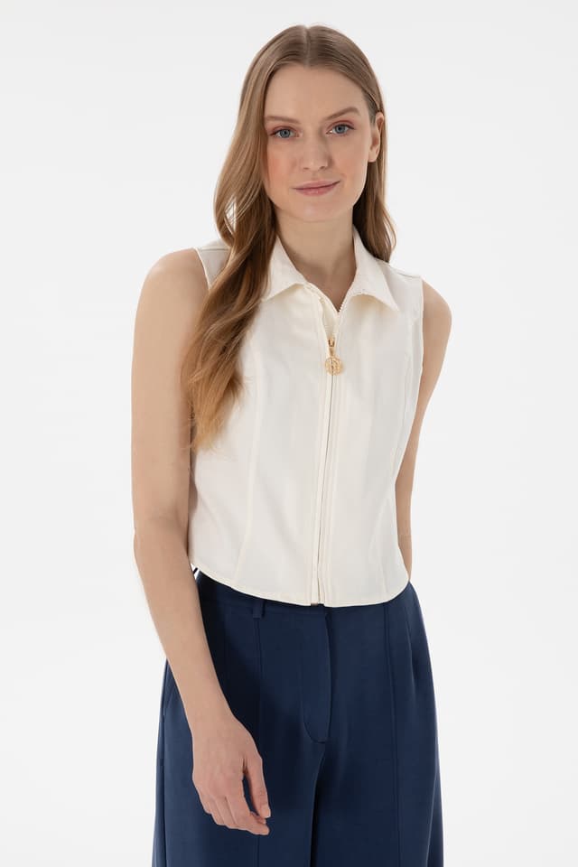 پیراهن زنانه U.S. Polo Assn. کرم آستین کوتاه مدل 50299510-VR071 پیراهن زنانه U.S. Polo Assn. کرم آستین کوتاه مدل 50299510-VR071