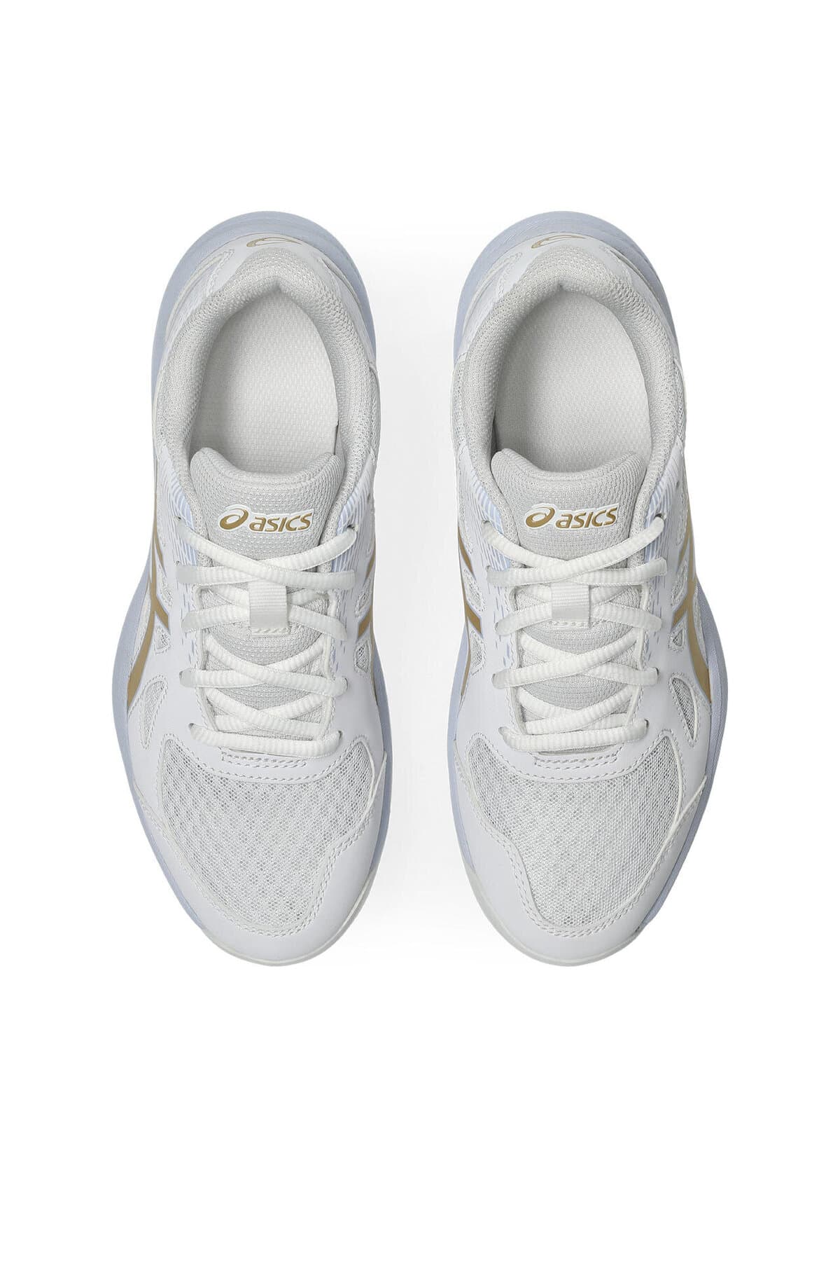 کفش والیبال Asics کرم و نقرهای خالص مدل UPCOURT 6 GS 1074A045-103 کفش والیبال Asics کرم و نقرهای خالص مدل UPCOURT 6 GS 1074A045-103
