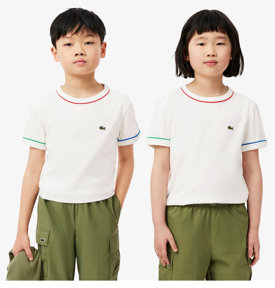 تیشرت بچگانه Lacoste یقه گرد کرم تیشرت بچگانه Lacoste یقه گرد کرم