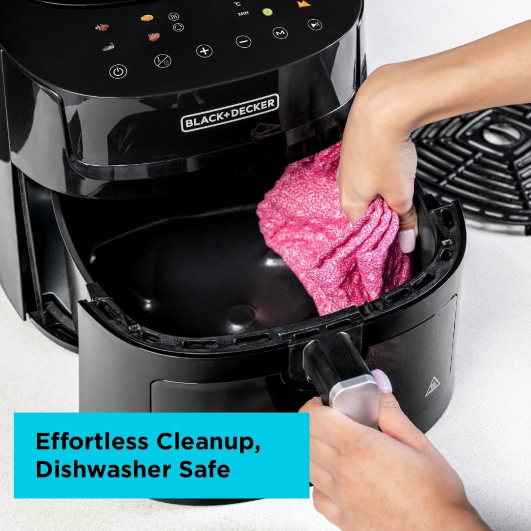 سرخکن بدون روغن دیجیتال ۸ کاره BLACK+DECKER با پنجره، ظرفیت 7.2L، توان 1800W، نمایشگر LED مدل AF7210-B5 سرخکن بدون روغن دیجیتال ۸ کاره BLACK+DECKER با پنجره، ظرفیت 7.2L، توان 1800W، نمایشگر LED مدل AF7210-B5