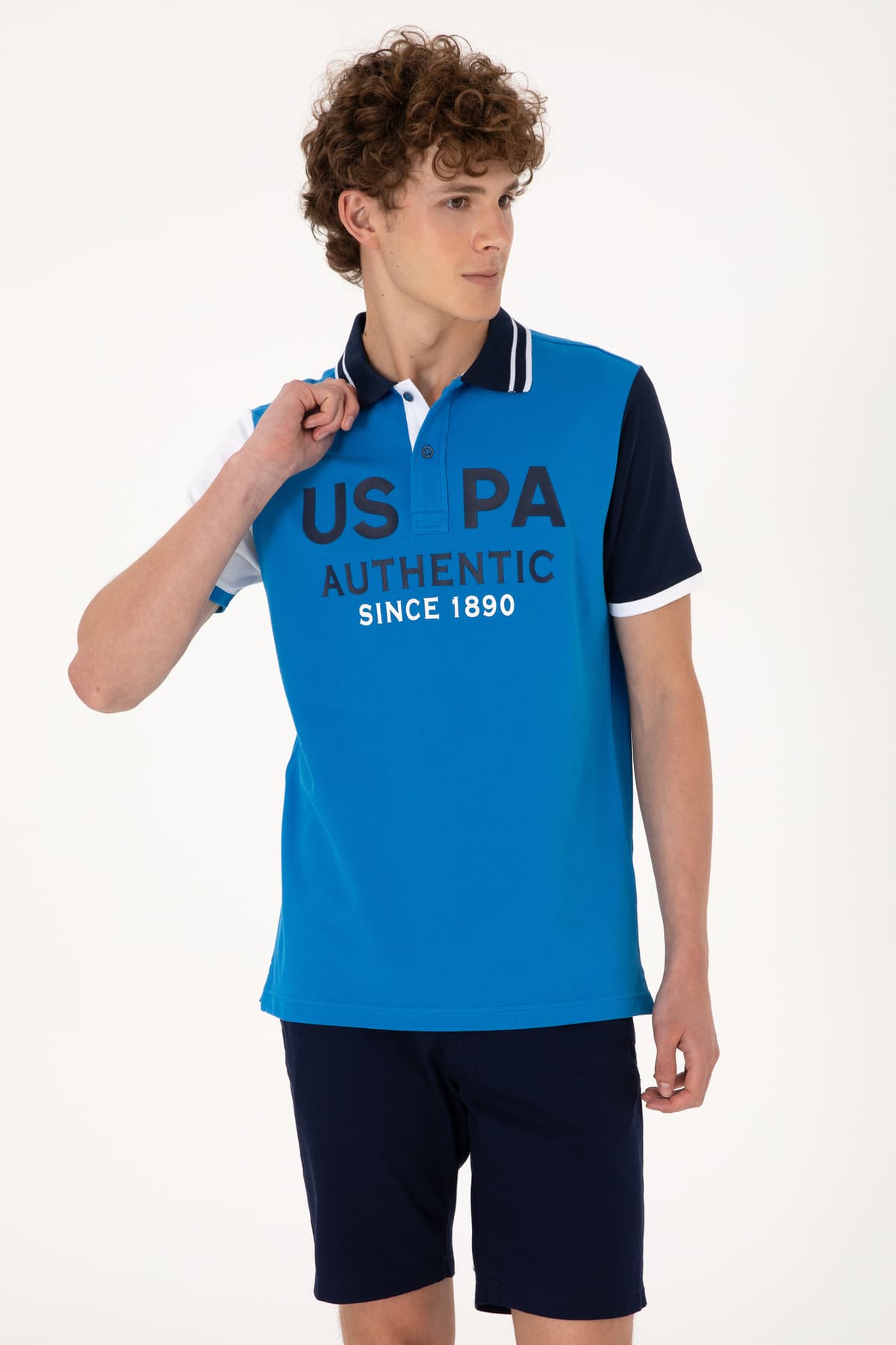 تیشرت مردانه U.S. Polo Assn. یقه پولو فیت معمولی آبی کبالت مدل 50299803-VR077 تیشرت مردانه U.S. Polo Assn. یقه پولو فیت معمولی آبی کبالت مدل 50299803-VR077