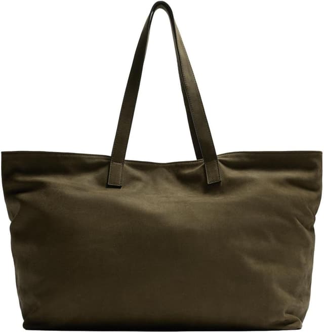 کیف توت زنانه Zara چرمی سبز خاکی سایز استاندارد کیف توت زنانه Zara چرمی سبز خاکی سایز استاندارد