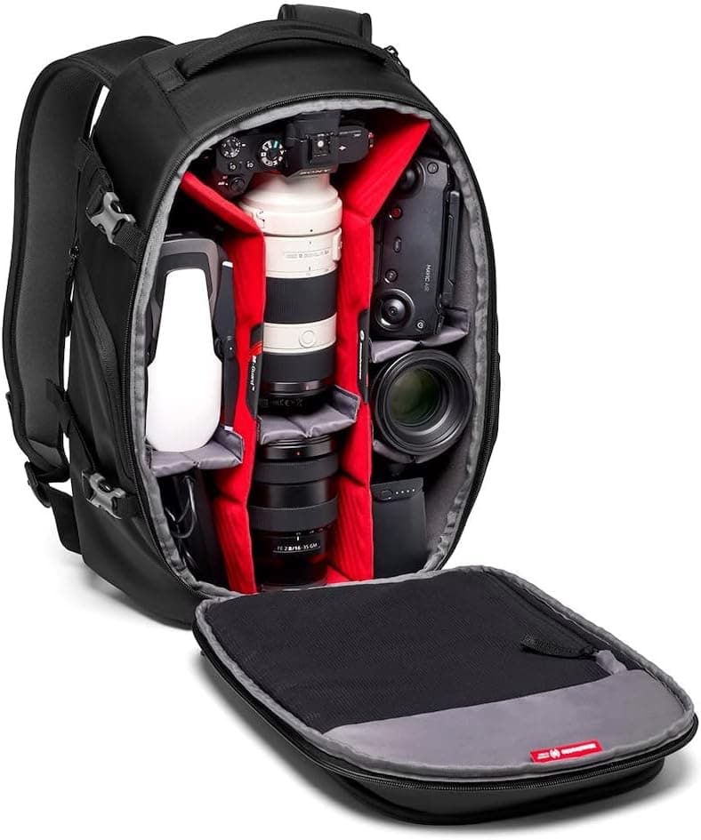 کولهپشتی دوربین و لپتاپ Manfrotto Advanced Gear III با جداکنندههای پددار قابلجابهجایی و اتصال سهپایه کولهپشتی دوربین و لپتاپ Manfrotto Advanced Gear III با جداکنندههای پددار قابلجابهجایی و اتصال سهپایه